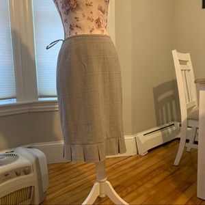 pleated plaid pencil skirt